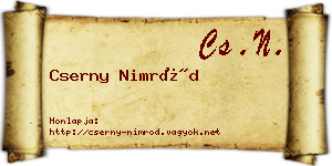 Cserny Nimród névjegykártya